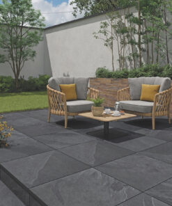 Brazilian Black Slate Outdoor Porcelain Slabs 900x600x20mm - 22.00m2 / pack (£22.95/m2)