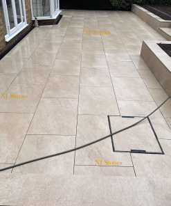 County Crema porcelain paving 900x600x20mm cream outdoor patio slabs